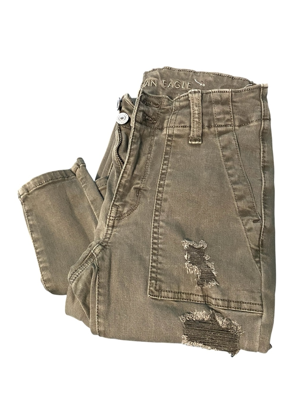 American Eagle Outfitters Olive Green Jeggings - X-Long